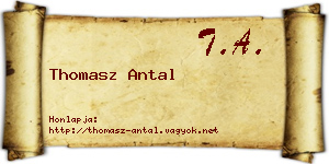 Thomasz Antal névjegykártya